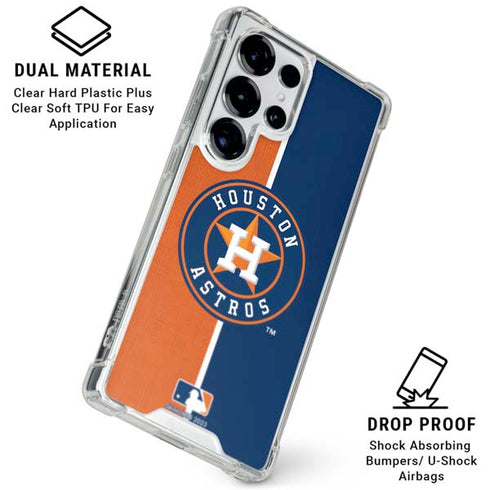 MLB Houston Astros Split Galaxy S25 Ultra Clear Case